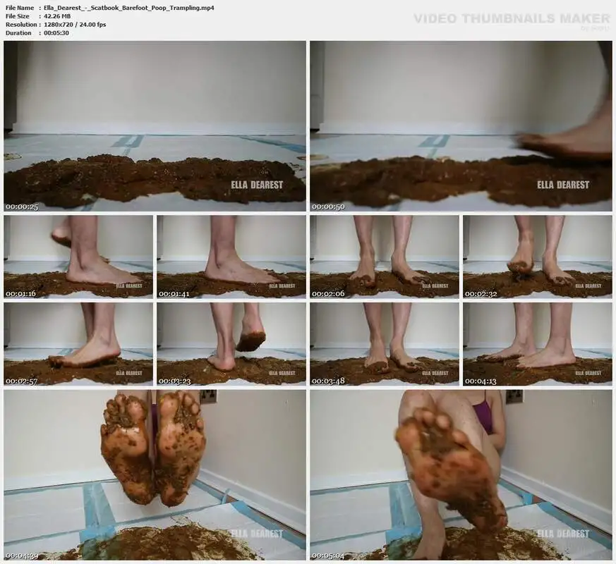 Ella Dearest - Scatbook Barefoot Poop Trampling
