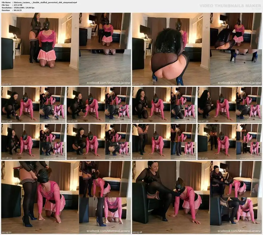 Mistress Luciana - Double stuffed perverted shit sissymaul