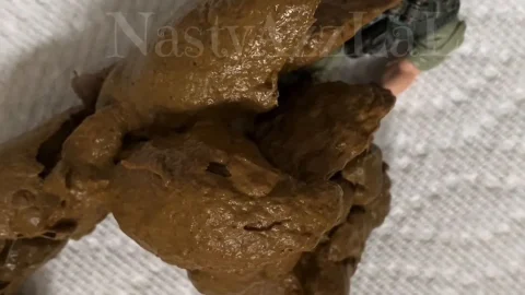 NastyAzzLaLa – Pooping on a little military toy man