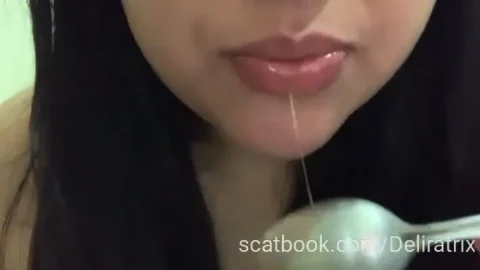 Scat Girl eating fresh shit. P1